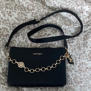 Nanette Lepore Black Crossbody Bag with Gold Accents